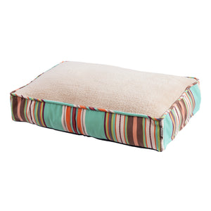 HiEnd Accents Serape Dog Bed DB1753 Tan, Turquoise Cover: 90% polyester, 10% cotton; Fill: 100% polyester; Liner: 100% polyester 23x34x6