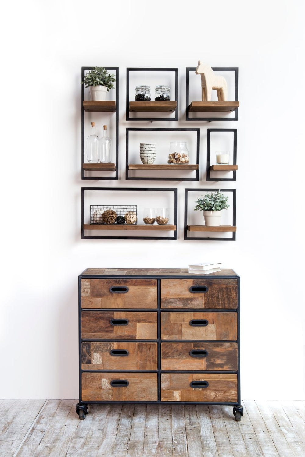 LH Imports D-Bodhi Metal Frame Wall Box- Natural, Type B DBA55