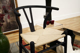 Baxton Studio Mid-Century Modern Wishbone Chair - Black Wood Y Chair (Set of 2)