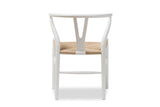 Baxton Studio Mid-Century Modern Wishbone Chair - Ivory Wood Y Chair (Set of 2)