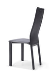 Allison Dining Chair Black Hard Leather Matching Stitching