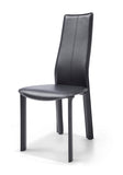 Allison Dining Chair Black Hard Leather Matching Stitching