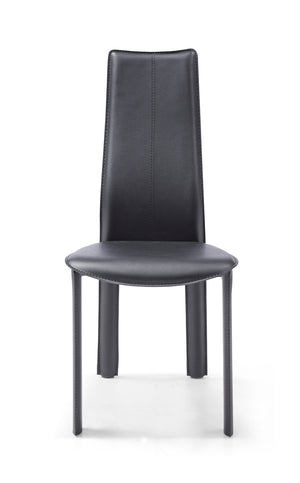 Allison Dining Chair Black Hard Leather Matching Stitching