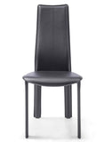 Allison Dining Chair Black Hard Leather Matching Stitching