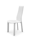 Allison Dining Chair White Hard Leather Matching Stitching