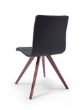 Olga Dining Chair Black Faux Leather Natural Walnut Solid Wood Legs