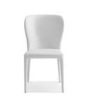 Hazel Dining Chair White Faux Leather Seat Back And Legs Covered.