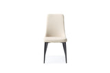 Luca Dining Chair Taupe Faux Leather With Powder Coated Metal In Matte Black