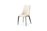 Luca Dining Chair Taupe Faux Leather With Powder Coated Metal In Matte Black