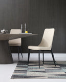 Luca Dining Chair Taupe Faux Leather With Powder Coated Metal In Matte Black