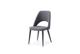 Audrey Dining Chair Blue Navy Ref-051 With Powder Coated Metal Legs In Matte Black Color