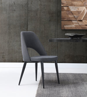 Audrey Dining Chair Blue Navy Ref-051 With Powder Coated Metal Legs In Matte Black Color