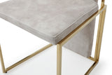 Sumo Dining Chair, Natural Adore Beige Fabric, Polished Gold Stainless Steel Frame.