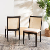 Safavieh Levy Dining Chair - Set of 2 Black / White  Wood DCH1011A-SET2