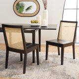 Safavieh Levy Dining Chair - Set of 2 Black / Natural  Wood DCH1011B-SET2