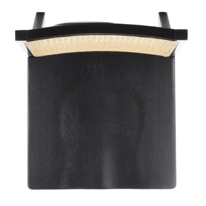 Safavieh Levy Dining Chair - Set of 2 Black / Natural  Wood DCH1011B-SET2