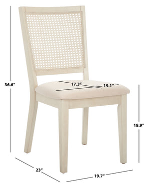 Safavieh Margo Dining Chair - Set of 2 White Washed / White Wood DCH1012A-SET2
