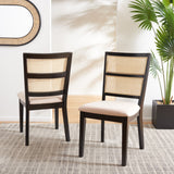 Safavieh Toril Dining Chair - Set of 2 Black / White / Natural Wood DCH1013B-SET2