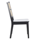 Safavieh Toril Dining Chair - Set of 2 Black / Natural  Wood DCH1013D-SET2