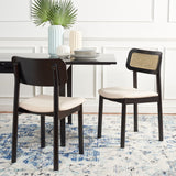 Safavieh Egon Dining Chair - Set of 2 Black / White  Wood DCH1014A-SET2