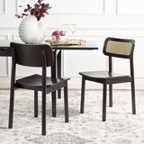 Safavieh Egon Dining Chair - Set of 2 Black  / Natural  Wood DCH1014B-SET2
