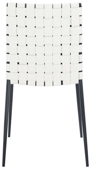 Rayne Woven Dining Chair White / Silver Metal DCH3006C-SET2