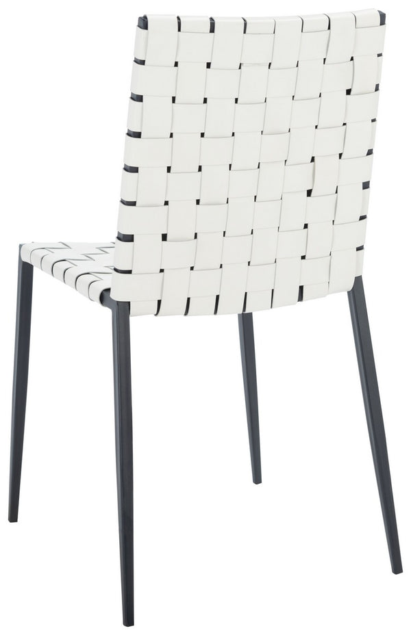 Rayne Woven Dining Chair White / Silver Metal DCH3006C-SET2