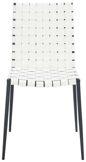 Rayne Woven Dining Chair White / Silver Metal DCH3006C-SET2
