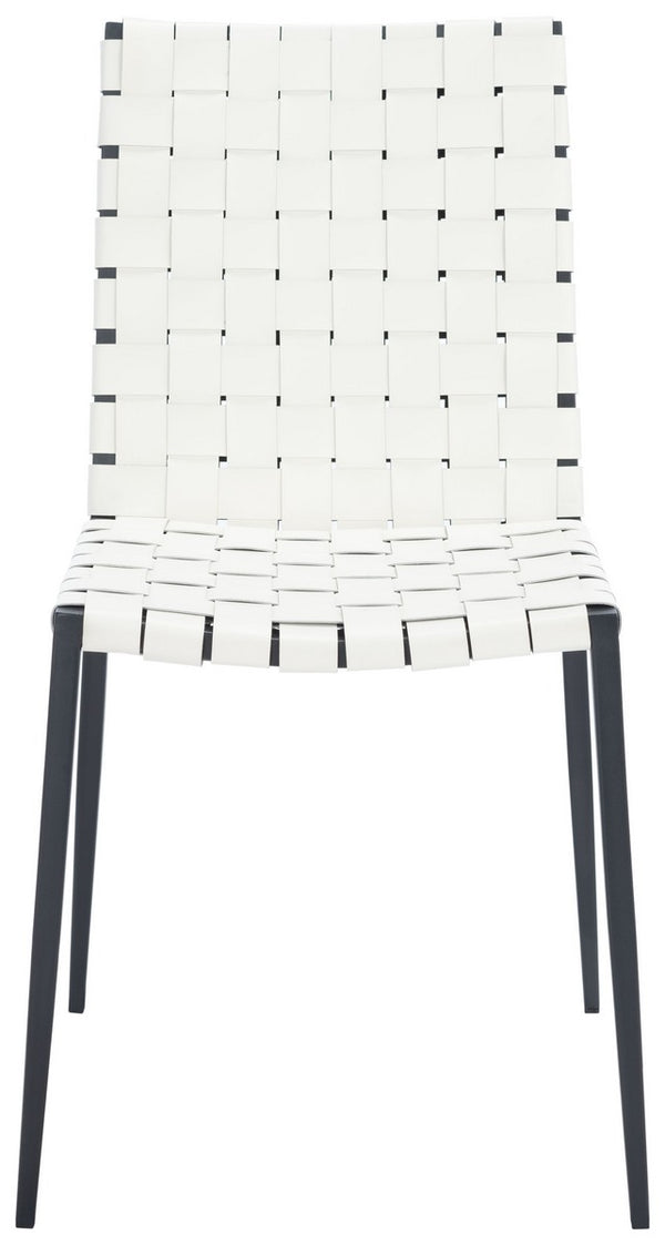 Rayne Woven Dining Chair White / Silver Metal DCH3006C-SET2