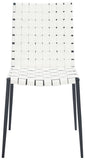 Rayne Woven Dining Chair White / Silver Metal DCH3006C-SET2