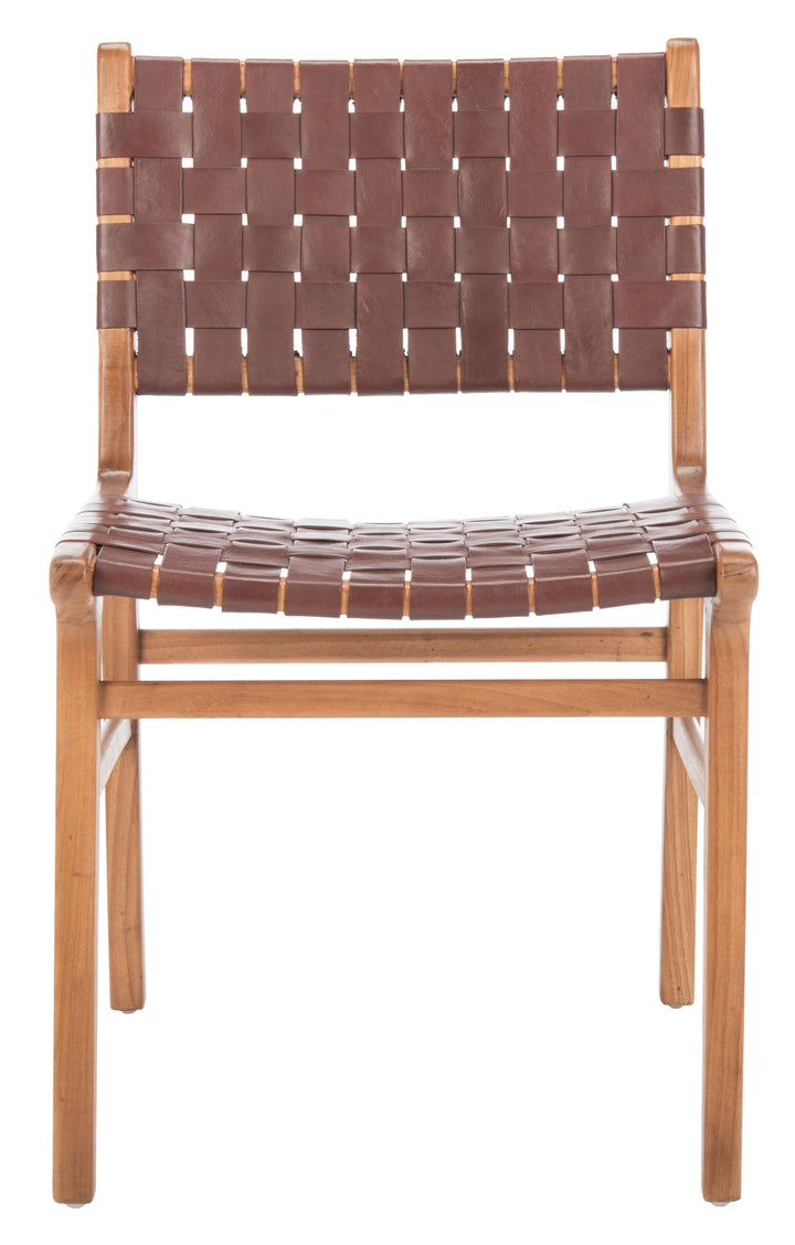 Lavin Mid-Century Walnut Light Brown/Beige Faux Leather Dining Chair –  English Elm