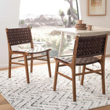 Taika Woven Leather Dining Chair Set of 2