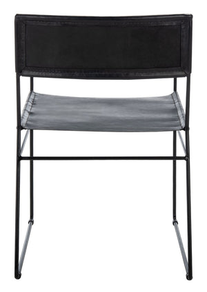 Alyx Leather Dining Chair Black Metal DCH4003A-SET2