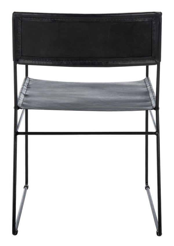 Alyx Leather Dining Chair Black Metal DCH4003A-SET2
