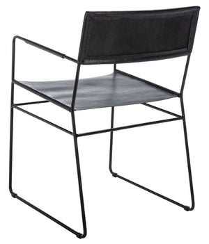Alyx Leather Dining Chair Black Metal DCH4003A-SET2