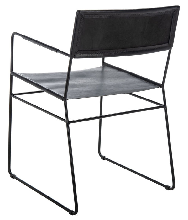 Alyx Leather Dining Chair Black Metal DCH4003A-SET2