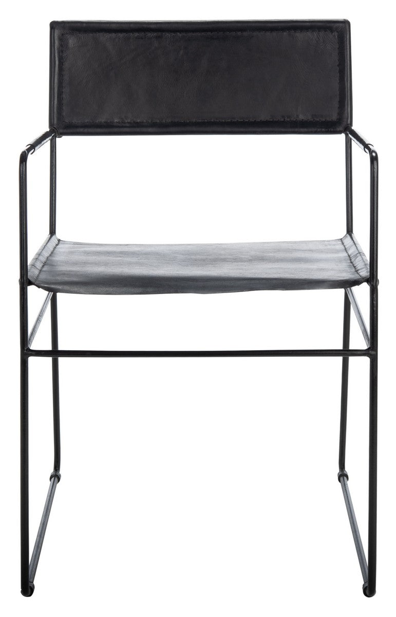 Alyx Leather Dining Chair Black Metal DCH4003A-SET2