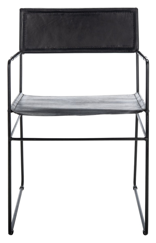 Alyx Leather Dining Chair Black Metal DCH4003A-SET2