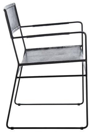 Alyx Leather Dining Chair Black Metal DCH4003A-SET2