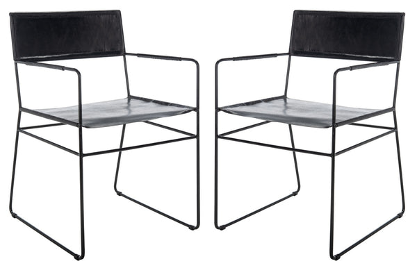 Alyx Leather Dining Chair Black Metal DCH4003A-SET2