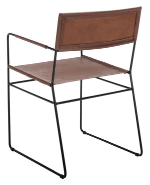 Alyx Leather Dining Chair Cognac / Black Metal DCH4003B-SET2