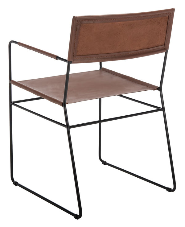 Alyx Leather Dining Chair Cognac / Black Metal DCH4003B-SET2