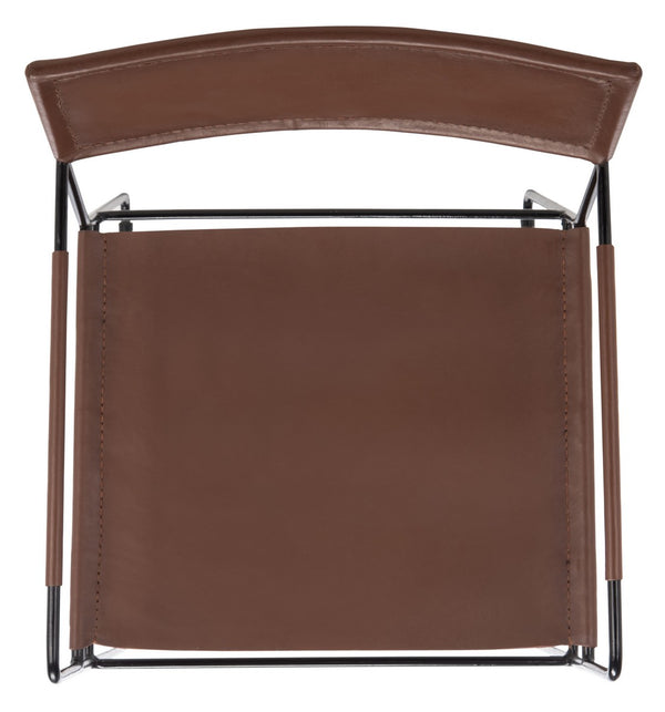 Alyx Leather Dining Chair Cognac / Black Metal DCH4003B-SET2