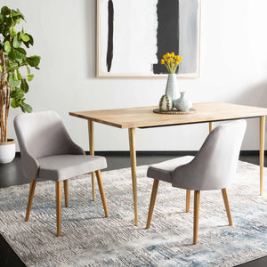 Lulu Plush Velvet Dining Chair Set of 2 – Chic Grey Upholstered Comfort with Gold Legs for Elegance