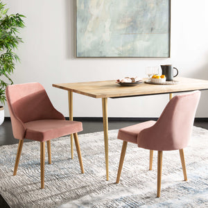 Lulu Plush Velvet Dining Chair Set of 2 – Chic Grey Upholstered Comfort with Gold Legs for Elegance