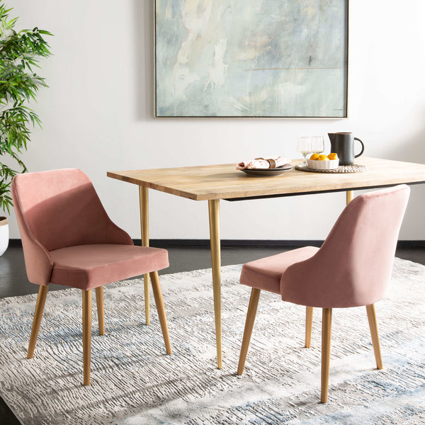 Lulu Plush Velvet Dining Chair Set of 2 – Chic Grey Upholstered Comfort with Gold Legs for Elegance