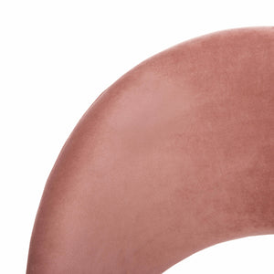 Giani Elegant Art Deco Dining Chair Set of 2 in Dusty Rose Velvet with Chic Gold Metal Finish