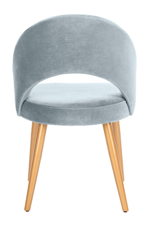 Giani Elegant Art Deco Dining Chair Set of 2 in Dusty Rose Velvet with Chic Gold Metal Finish