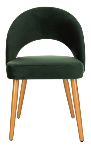 Giani Elegant Art Deco Dining Chair Set of 2 in Dusty Rose Velvet with Chic Gold Metal Finish