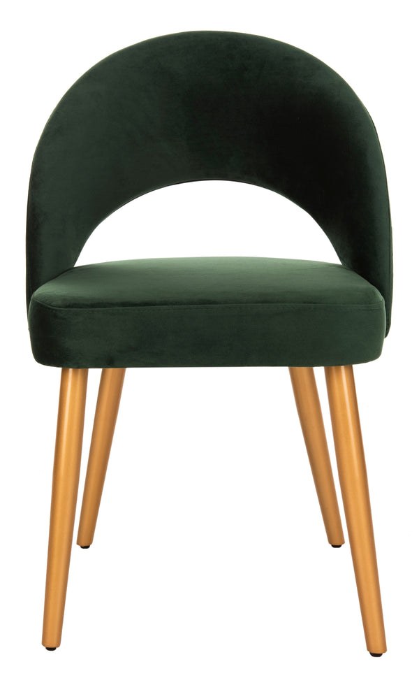 Giani Elegant Art Deco Dining Chair Set of 2 in Dusty Rose Velvet with Chic Gold Metal Finish